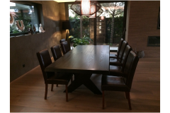 Dining table with parquet