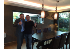 Dining table with parquet